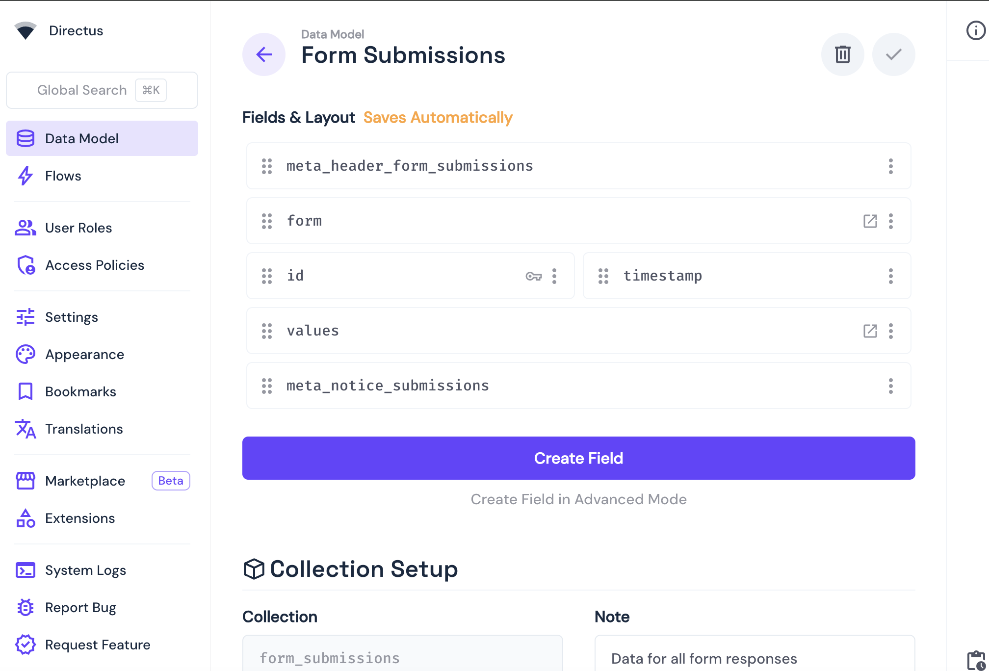 Image showing the form submission model
